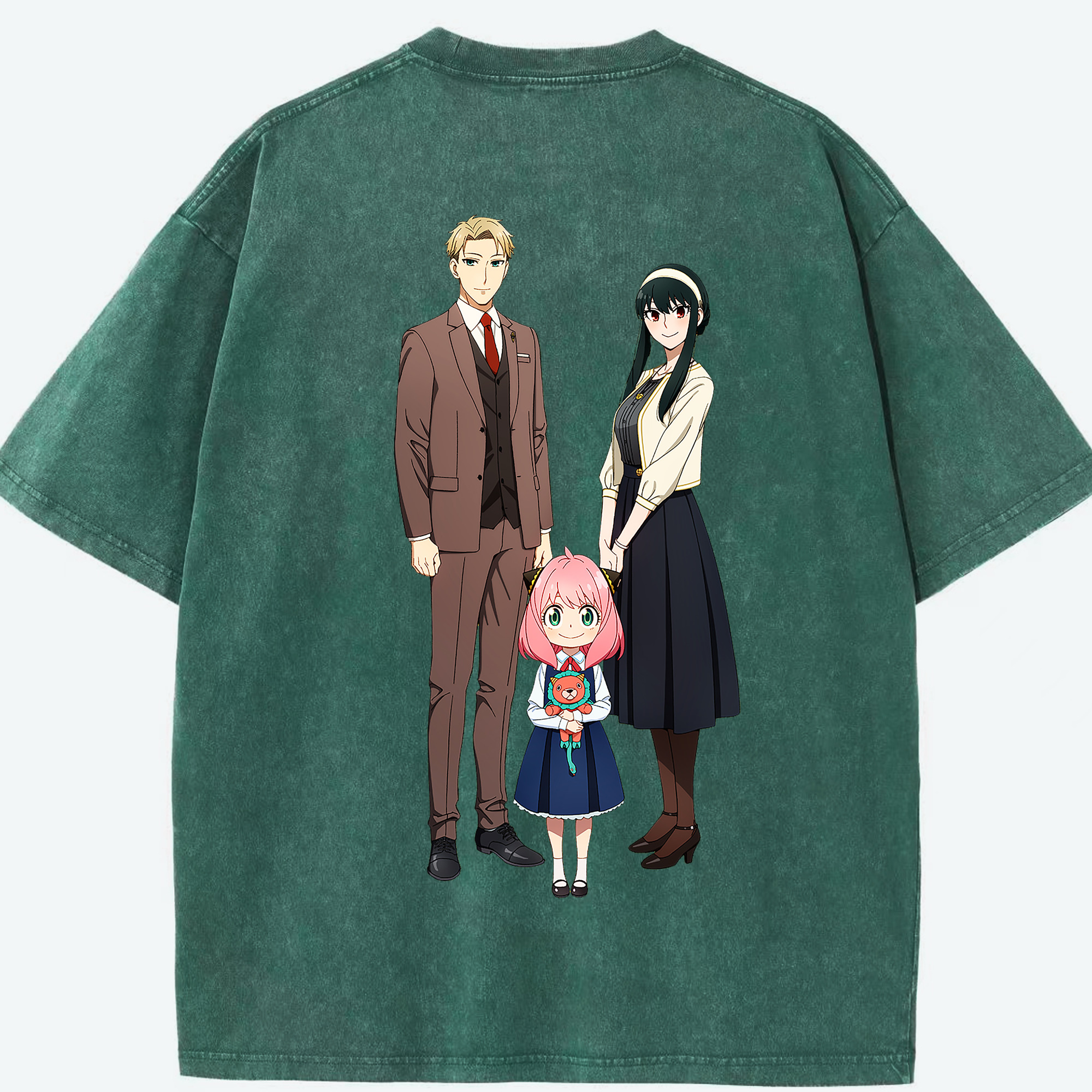 （画像用） SPY×FAMILY间谍家家酒 綿100% ヴィンテージ風 半袖Tシャツ（背面プリント）